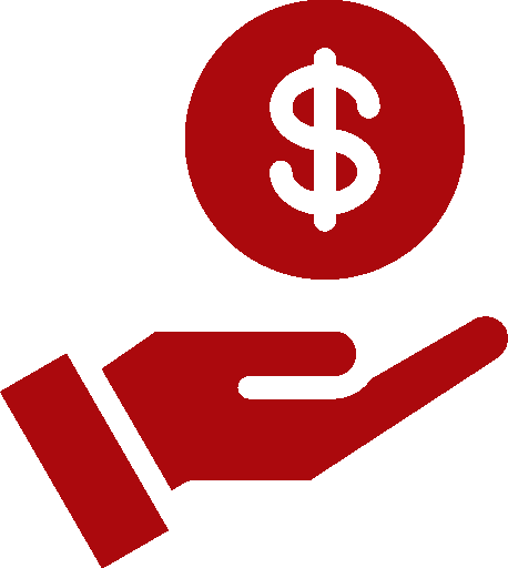 Open Hand and Floating Dollar Coin